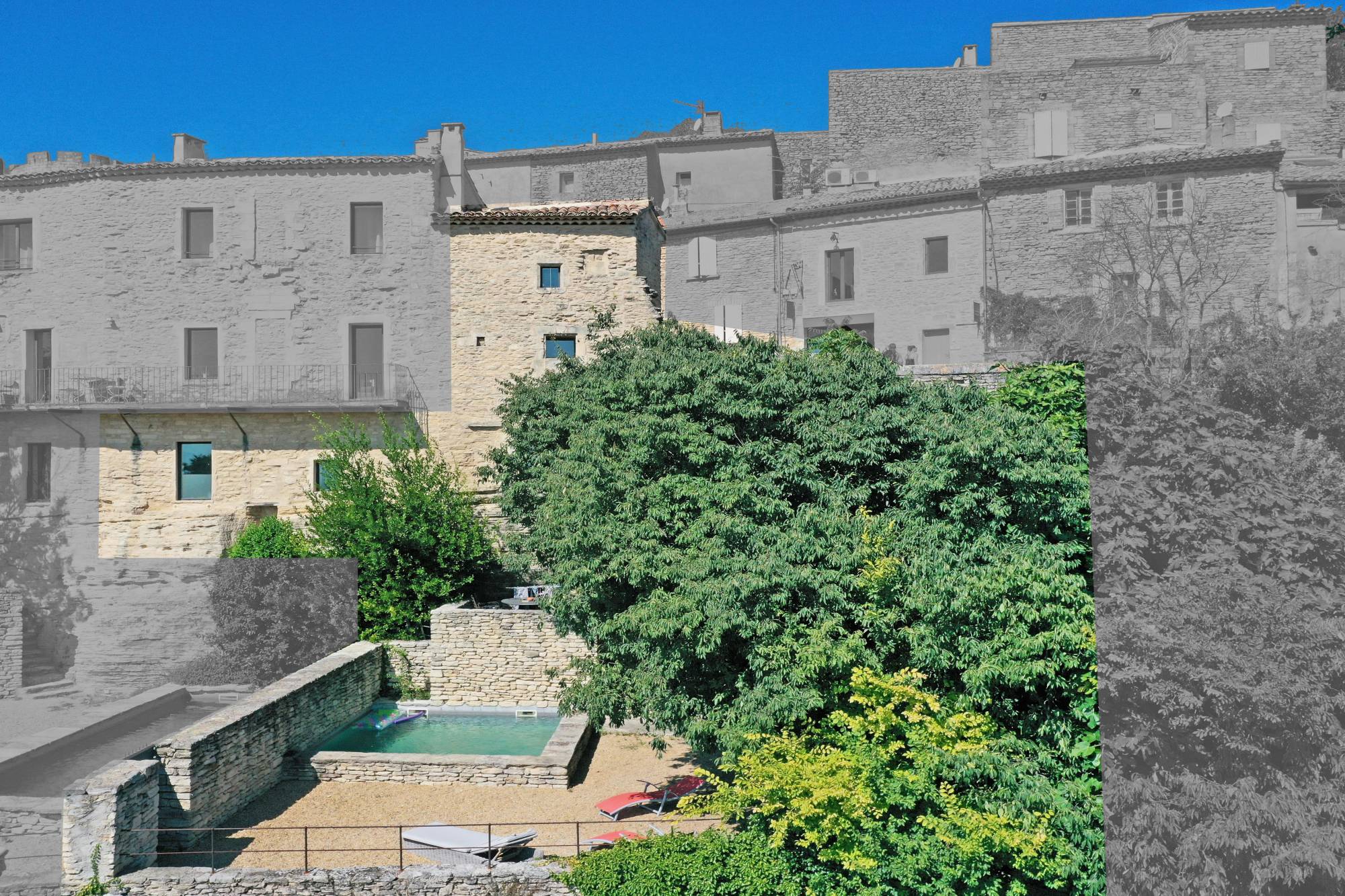 Gordes, maison au coeur du village avec piscine et vue   