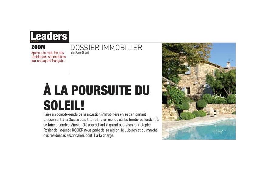 Article paru dans Leaders Excel : Aperçu du marché des résidences secondaires par un expert français