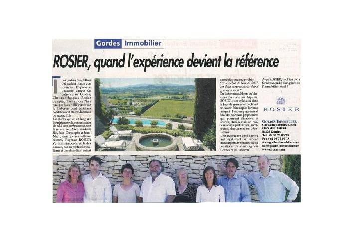 Rosier dans le journal du Luberon