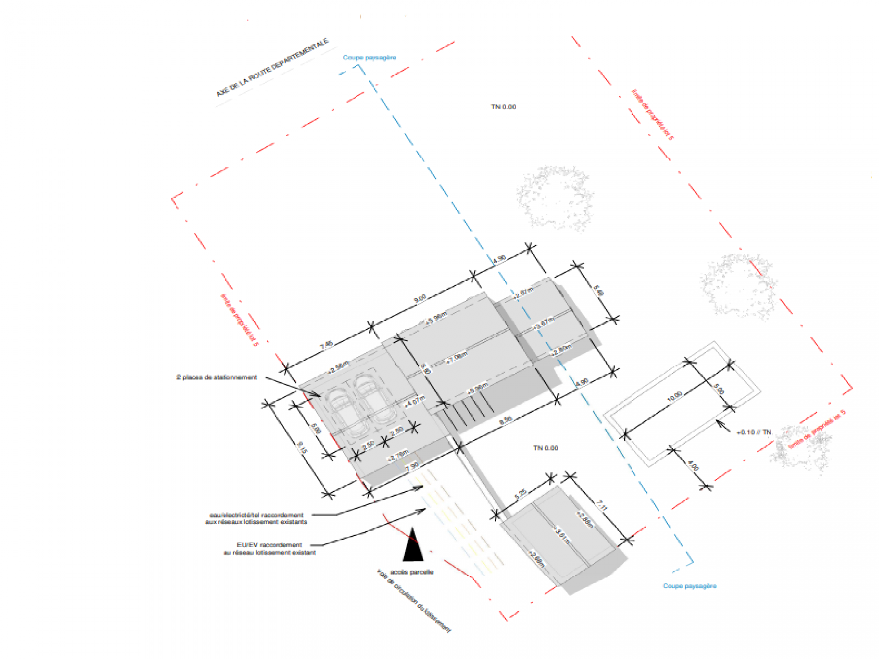 Proche du centre village, terrain avec permis de construire   