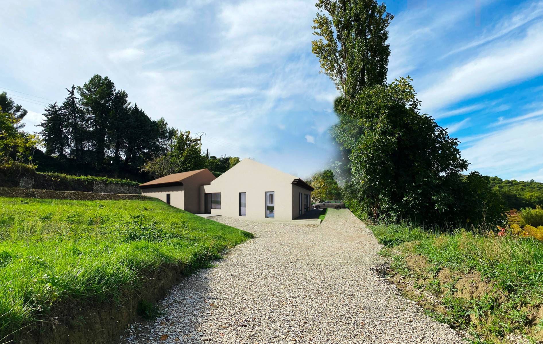 Terrain constructible avec vue dégagée sur la campagne de Faucon   