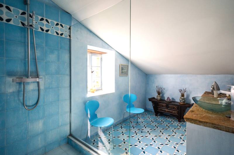 Dans le village de Cabrières-d'Avignon, maison de maître historique en pierre de taille avec piscine et jardin près du château.