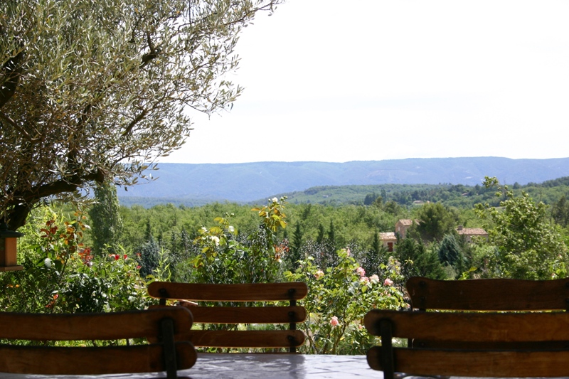 Mazet en pierres de Gordes avec piscine et vue sur le Luberon