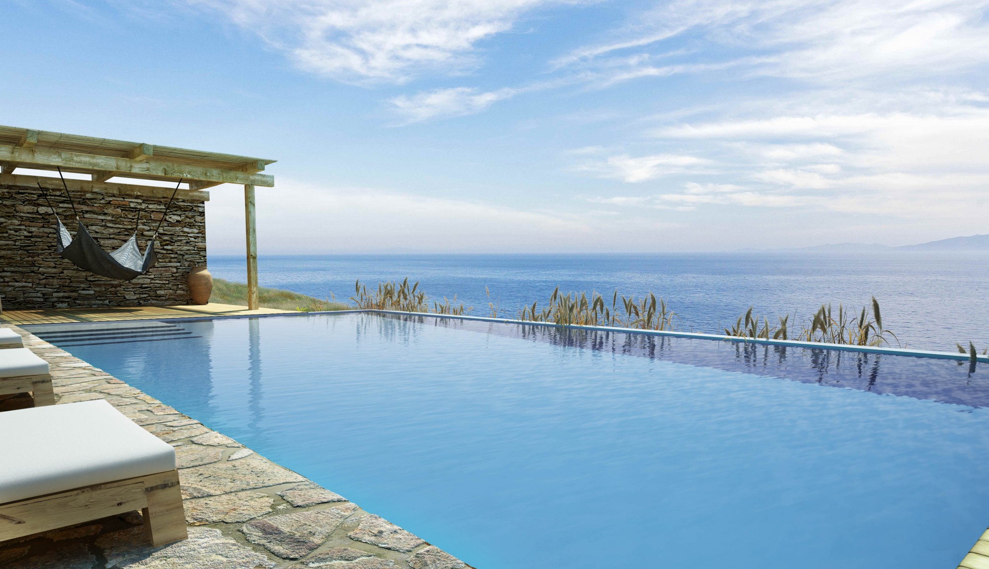 Vue sur la mer en Grèce depuis le site