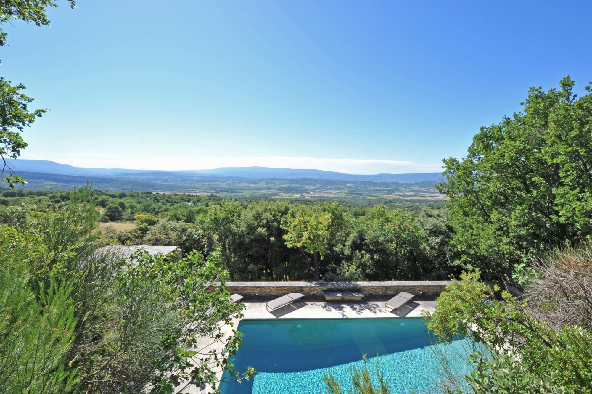 overlooking view in Provence with a pool