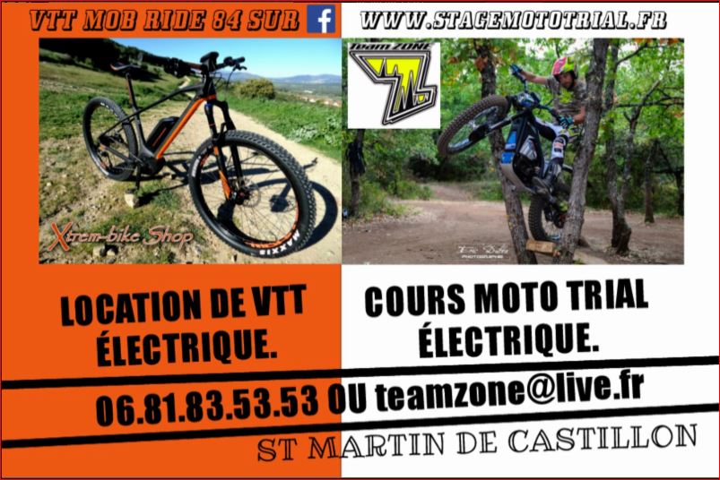Team Zone : Moto Trial et VTT électrique en Luberon 