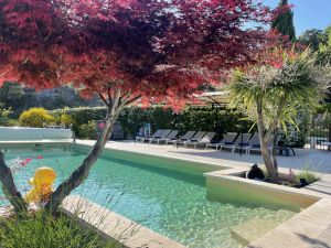 Location au cœur du Luberon, sur les hauteurs des monts de Vaucluse, belle propriété rénovée avec piscine 