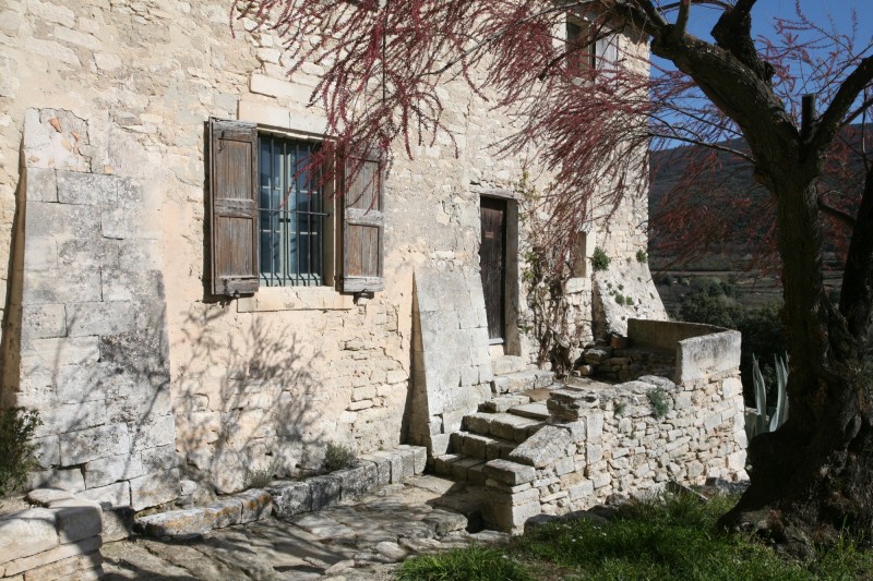 Détail du mur extérieur, Abbaye Saint-Hilaire, Vaucluse